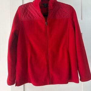 Talbots Red mixed media Fleece Jacket